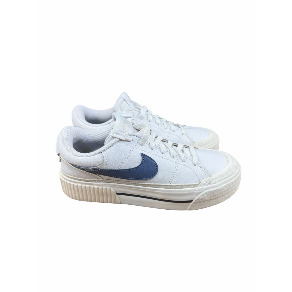 Nike Court Legacy Lift White Blue DM7590-104 Women's Size 8 Platform Clean - Picture 3 of 10